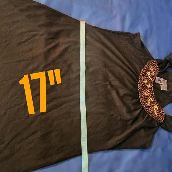 Lster Tee Shirt Dress Wood Beaded Embellishments - Picture 5 of 9